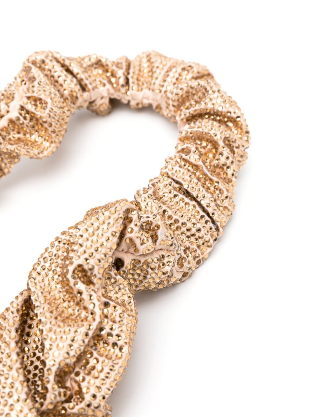 Giuseppe Di Morabito Mini Crystal-Embellished Ruched Shoulder Bag Golden