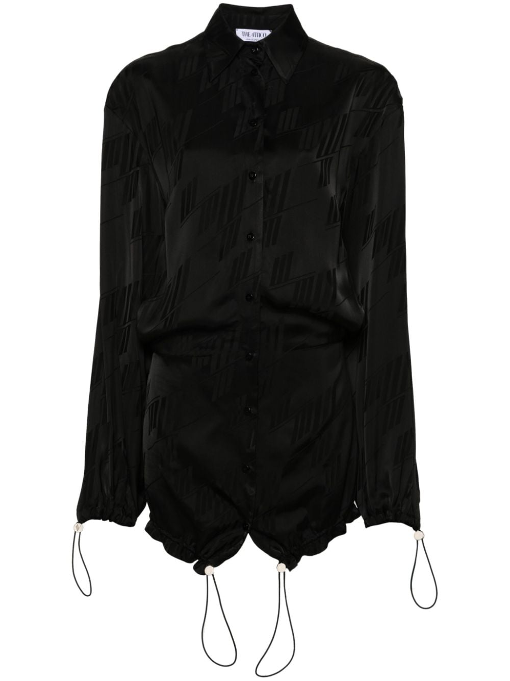 The Attico Jacquard Logo Mini Dress Black