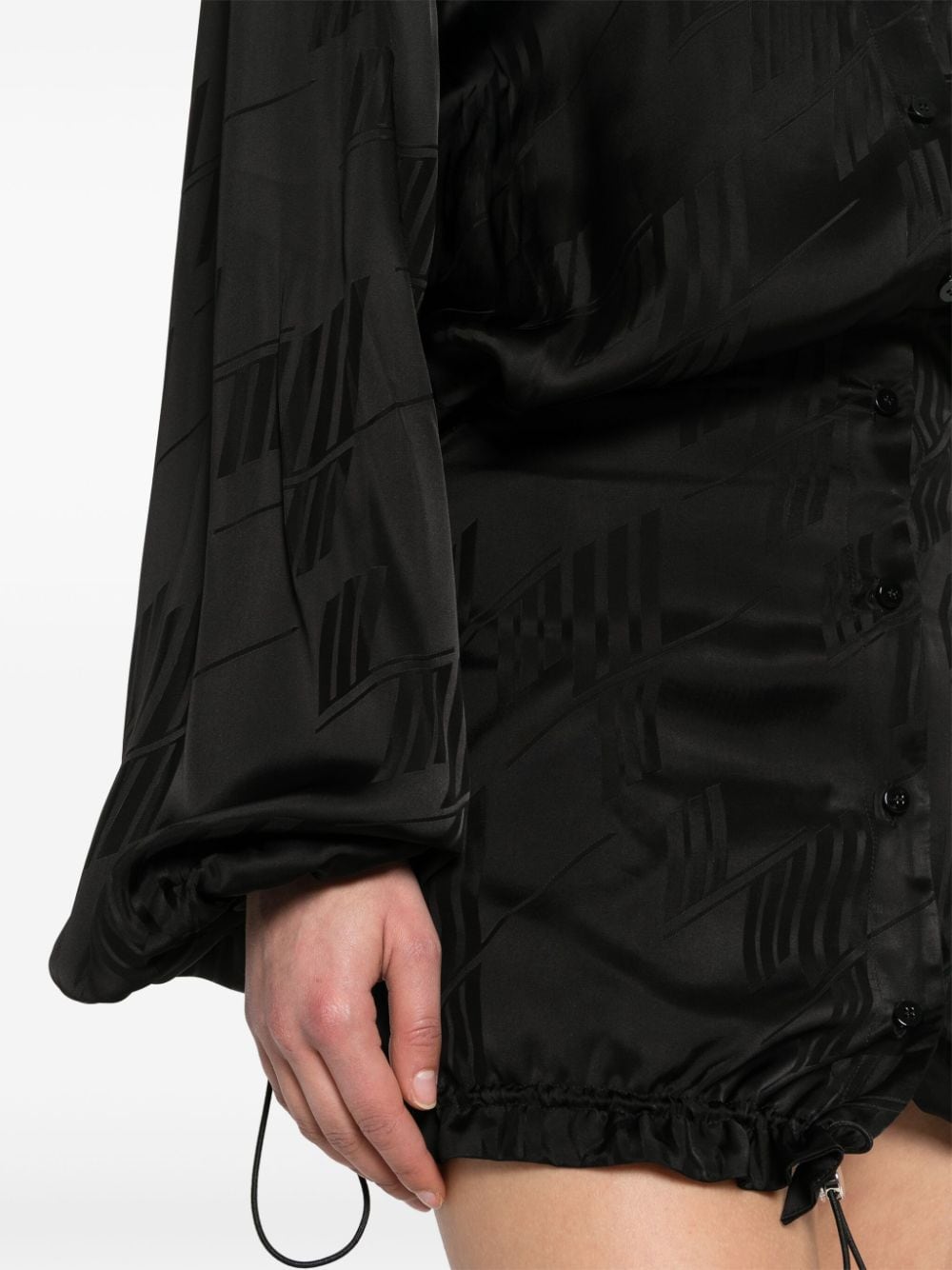 The Attico Jacquard Logo Mini Dress Black