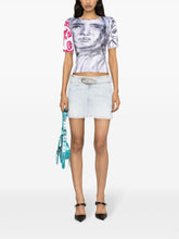 Diesel Oval D Logo-Buckle Low-Rise Denim Mini Skirt Denim Denim