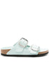 Birkenstock Arizona Big Buckle high-shine leather sandals aqua green