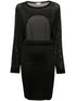 Saint Laurent Open-Back Knitted Semi-Sheer Midi Dress Black