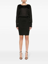 Saint Laurent Open-Back Knitted Semi-Sheer Midi Dress Black