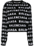 Balenciaga Logo-Intarsia Wool-Blend Cropped Sweater Black black