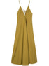 Forte Forte Khaki Cotton Jacquard Maxi Dress with Adjustable Straps khaki