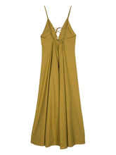 Forte Forte Khaki Cotton Jacquard Maxi Dress with Adjustable Straps khaki