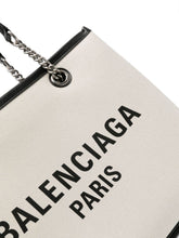 Balenciaga Logo Print Canvas Medium Tote Bag Beige