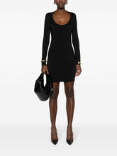 Saint Laurent Ribbed Stretch-Knit Scoop-Neck Mini Dress Black