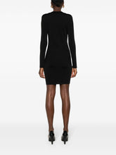 Saint Laurent Ribbed Stretch-Knit Scoop-Neck Mini Dress Black