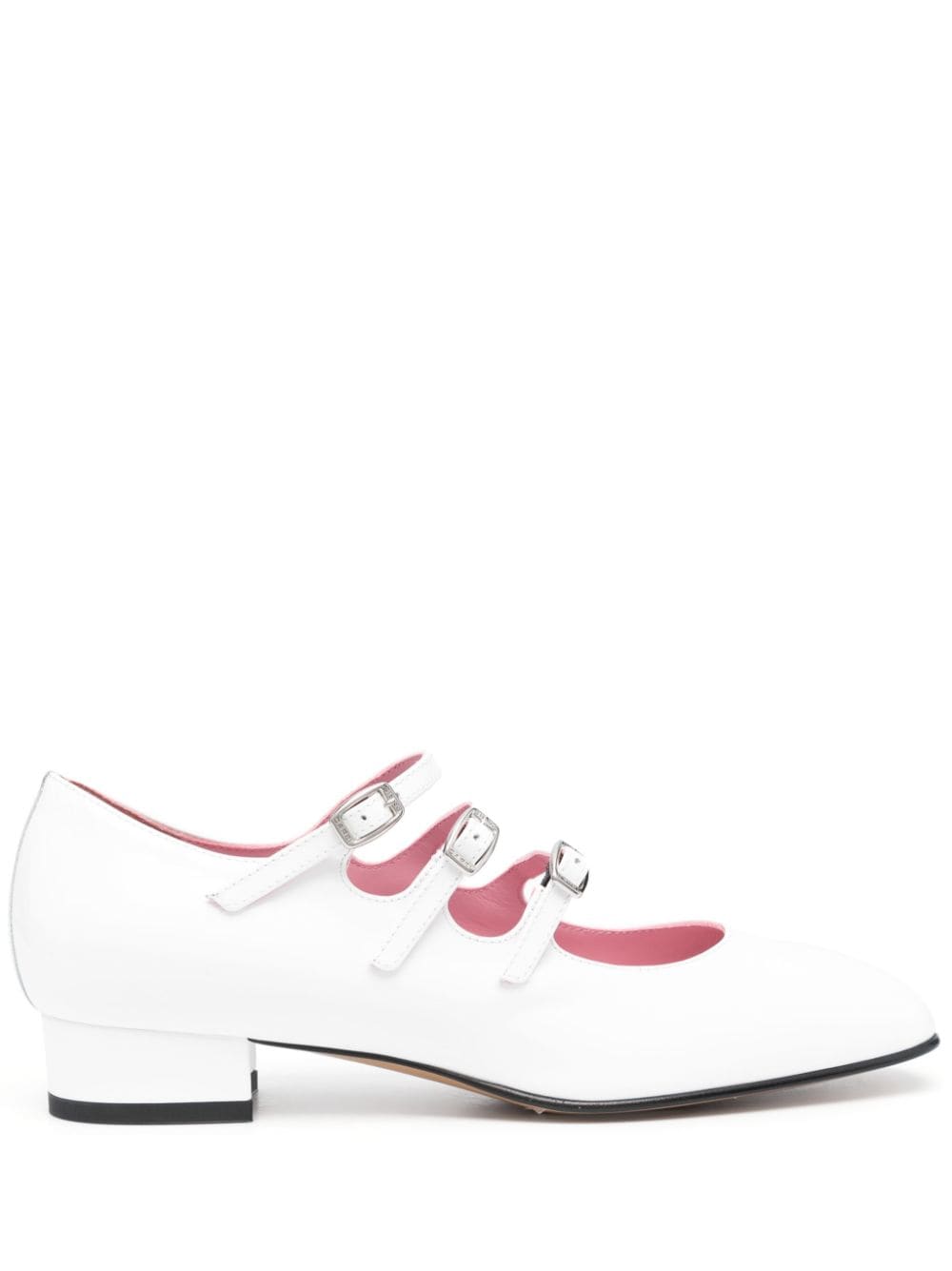Carel Paris Ariana Patent Leather Mary Jane Flats White