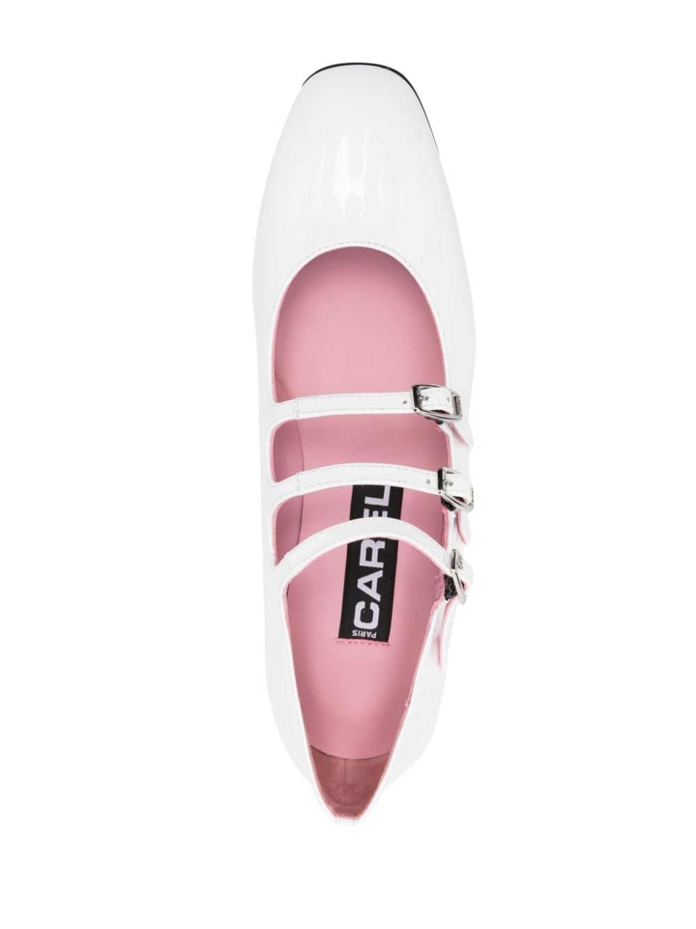Carel Paris Ariana Patent Leather Mary Jane Flats White