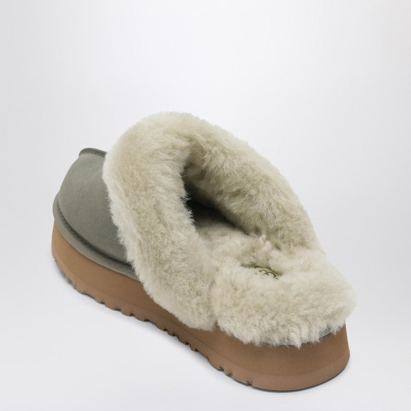 Ugg Disquette Moss Green Suede Shearling Slip-Ons Green