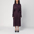 Victoria Beckham Eggplant Single-Breasted Trench Coat in Burgundy