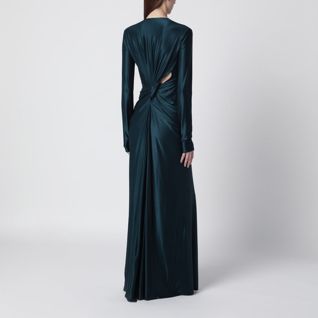 Victoria Beckham Twist Stretch Jersey Dress Blue