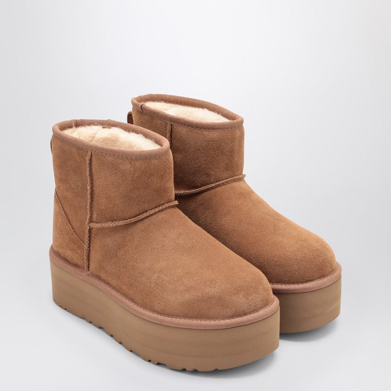Ugg Classic Mini Platform Suede Boots Chestnut Brown