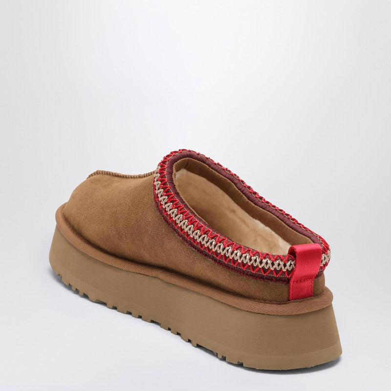 Ugg Tazz Chestnut Suede Platform Slippers Brown