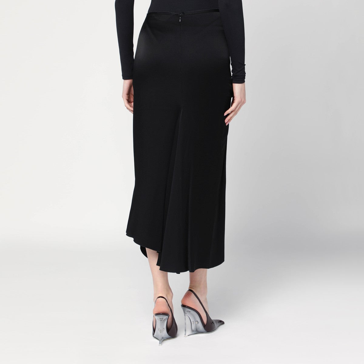 Victoria Beckham Draped Midi Skirt Black black