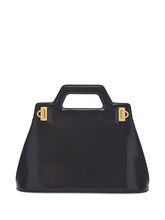Ferragamo Wanda Leather Hand Bag Black