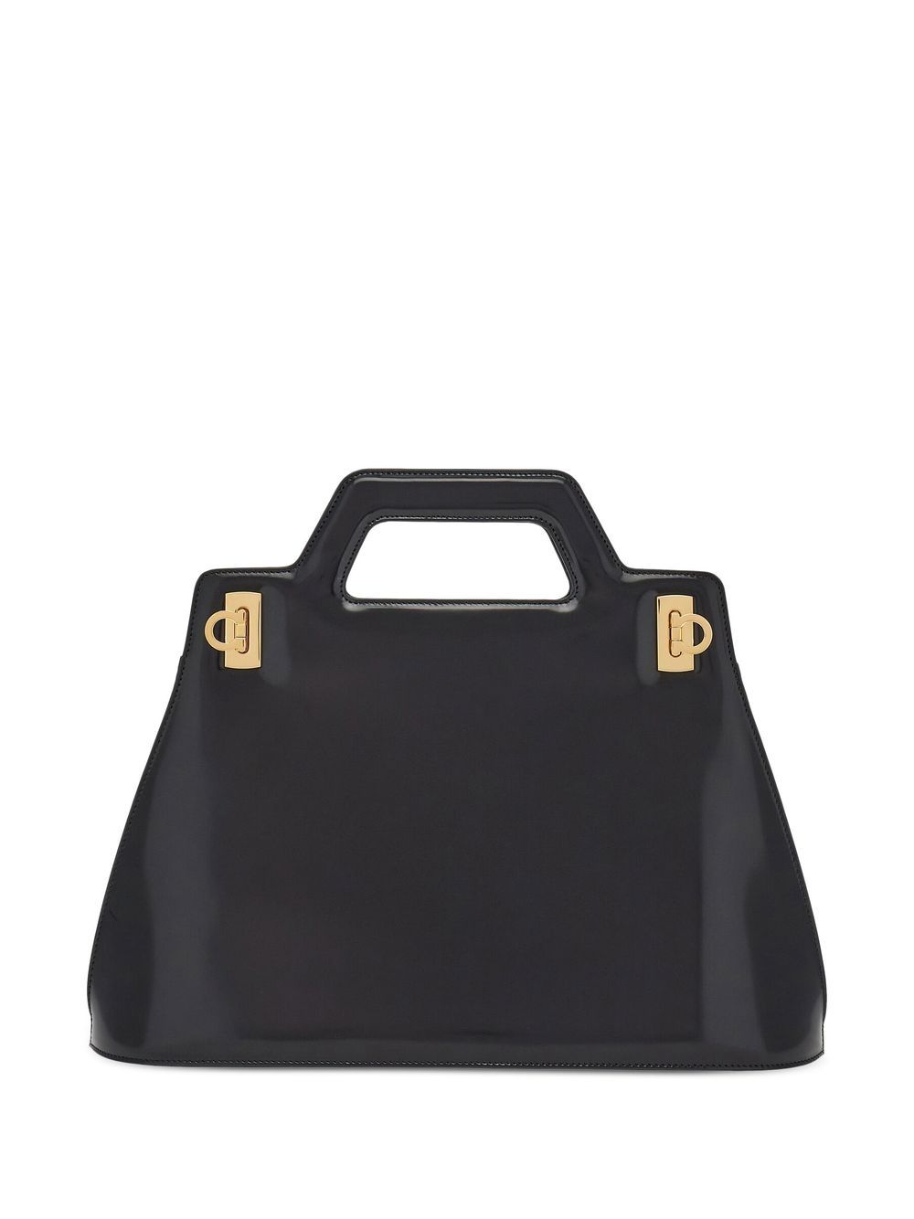 Ferragamo Wanda Leather Hand Bag Black
