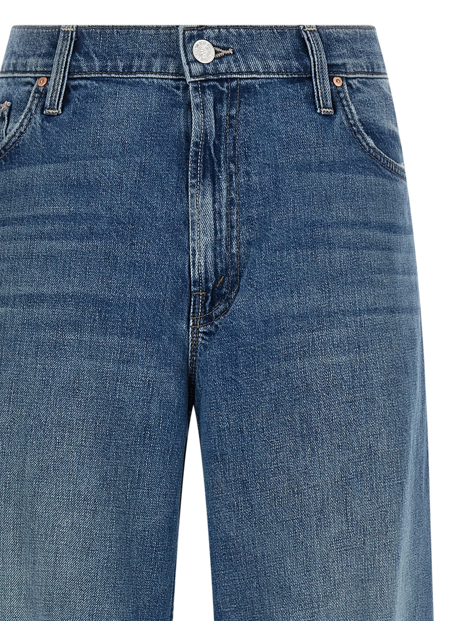 Mother The Rerun Zip Sneak Jeans Blue