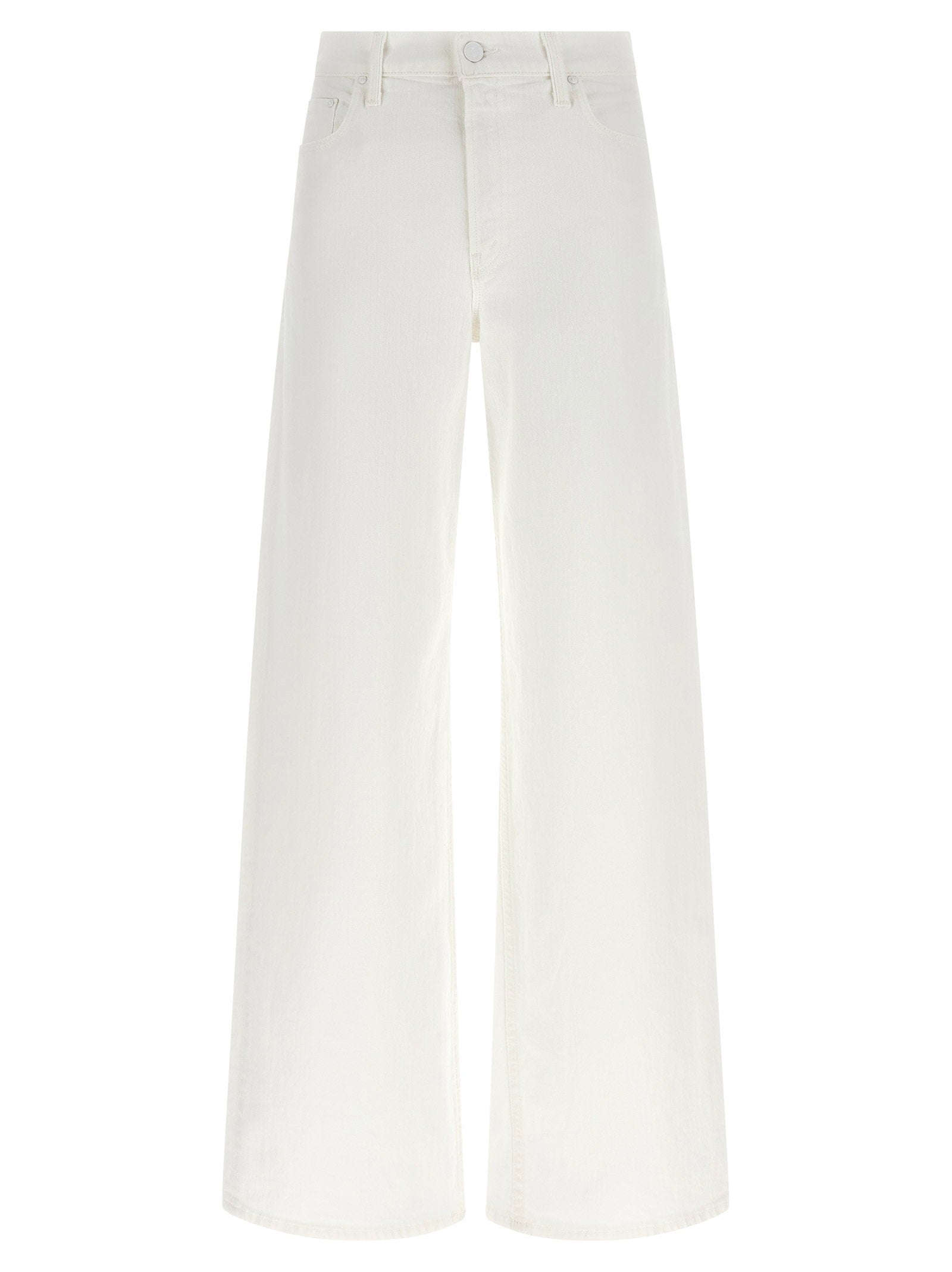 Mother The Rerun Zip Sneak Jeans White