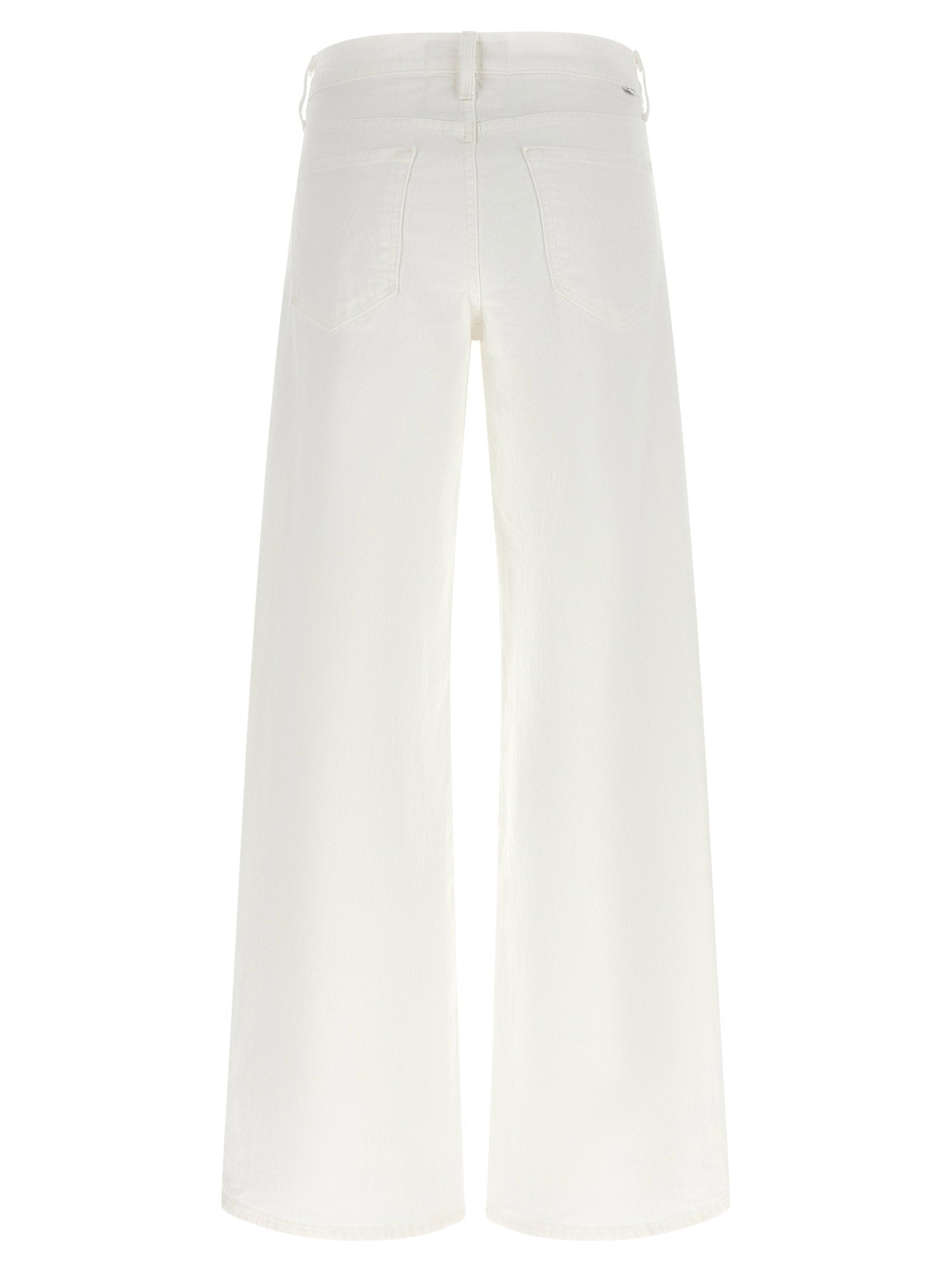 Mother The Rerun Zip Sneak Jeans White