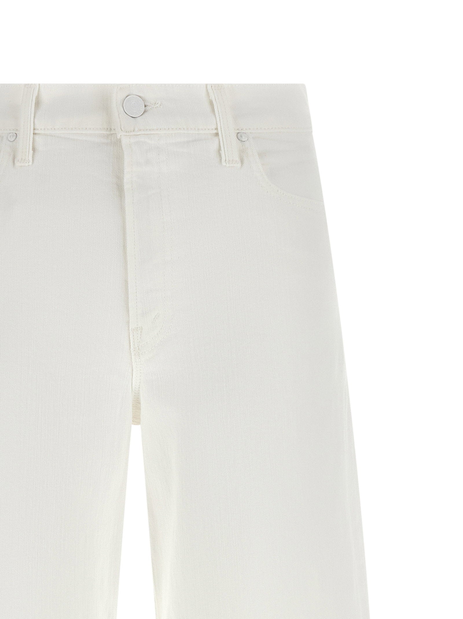 Mother The Rerun Zip Sneak Jeans White