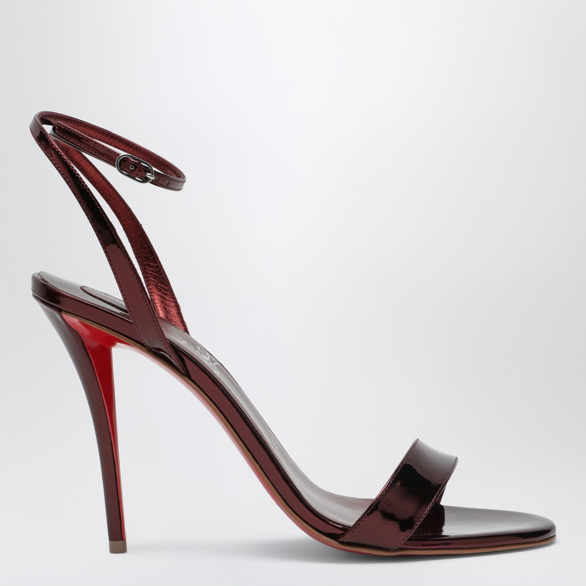 Christian Louboutin Palio Miss Z Brown High-Heeled Leather Sandals Red