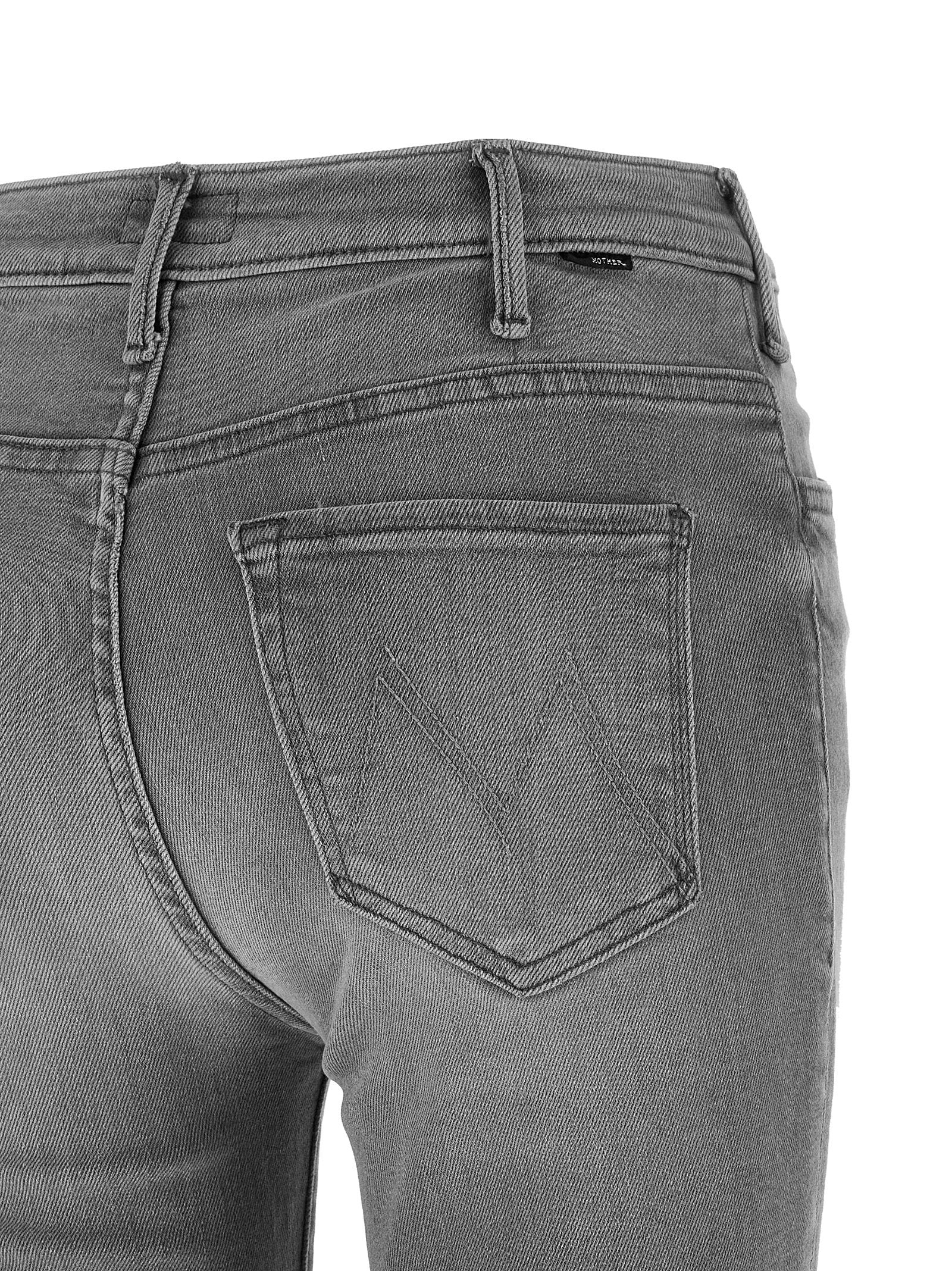 Mother The Hustler Ankle Fray Jeans Gray