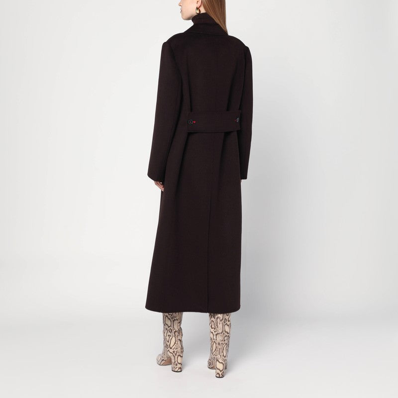 Victoria Beckham Double-Breasted Wool and Cashmere Coat Brown
