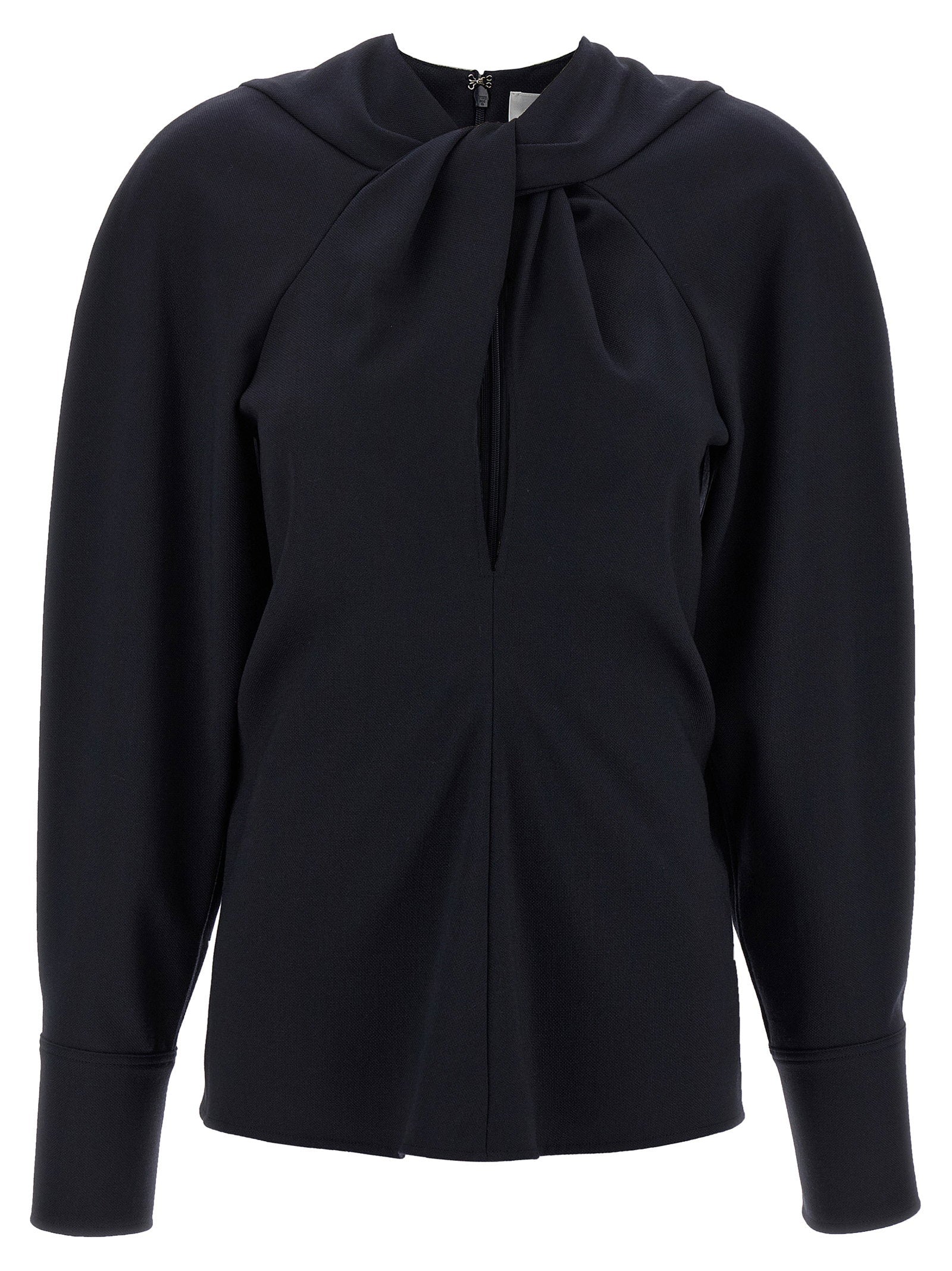 Victoria Beckham Twist Detail Blouse Blue