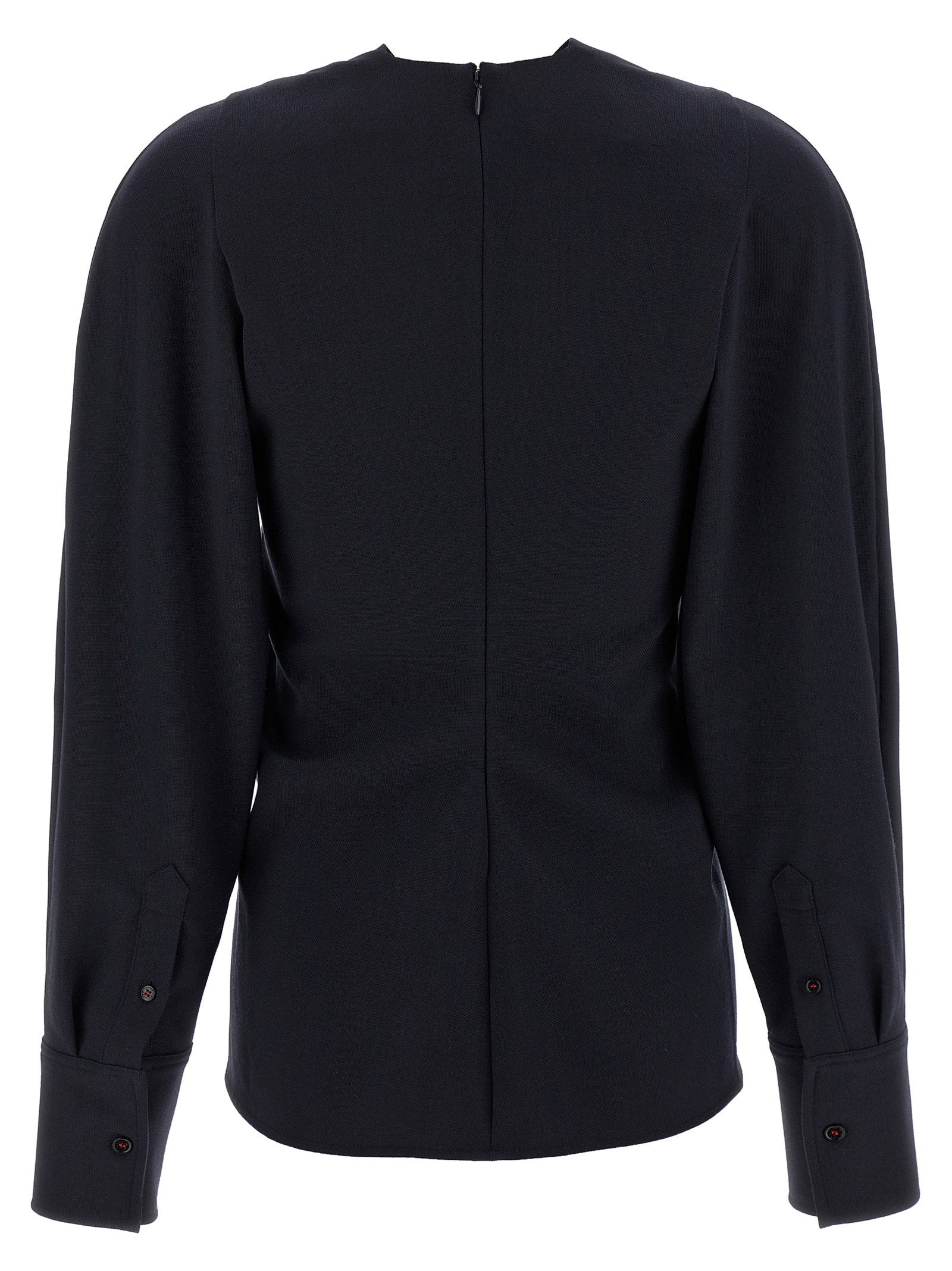 Victoria Beckham Twist Detail Blouse Blue