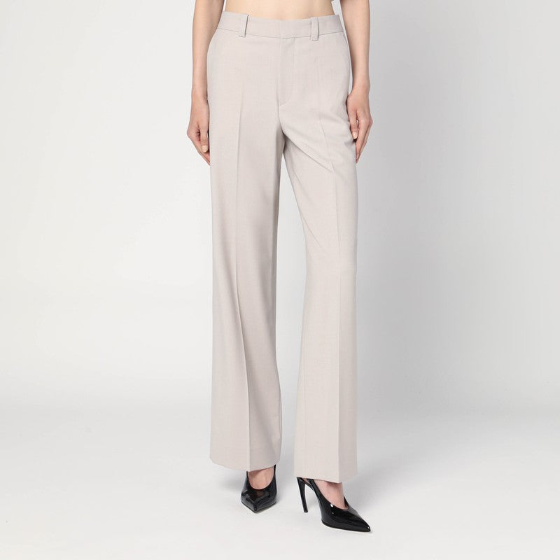Victoria Beckham Pumice Virgin Wool-Blend Tailored Trousers Grey