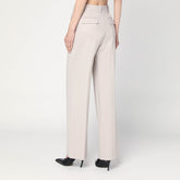Victoria Beckham Pumice Virgin Wool-Blend Tailored Trousers Grey