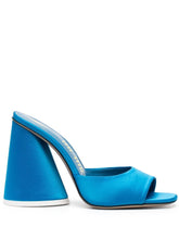The Attico Luz 105 Satin Mules Clear Blue