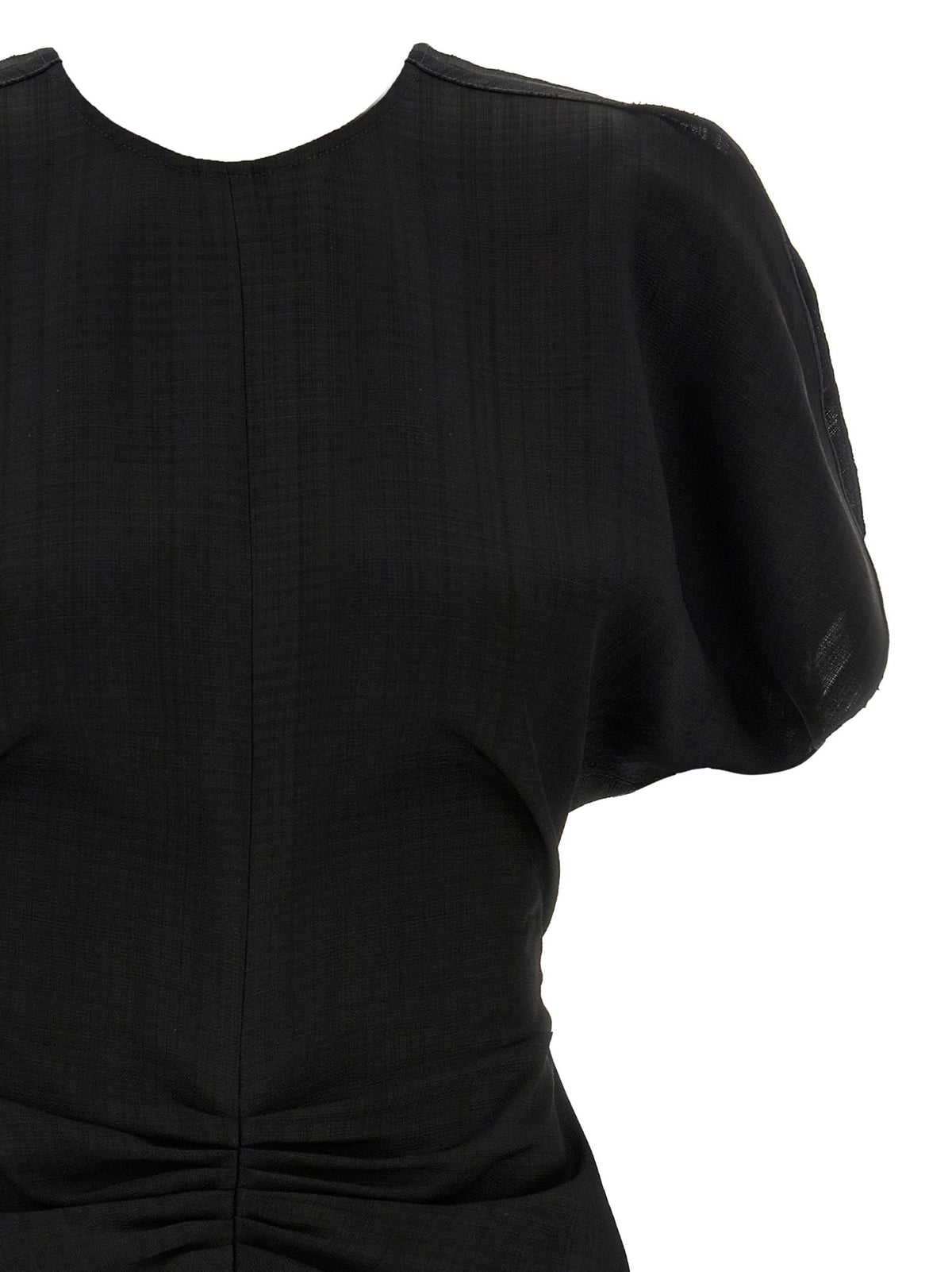 Victoria Beckham Gathered Waist Mini Dress Black