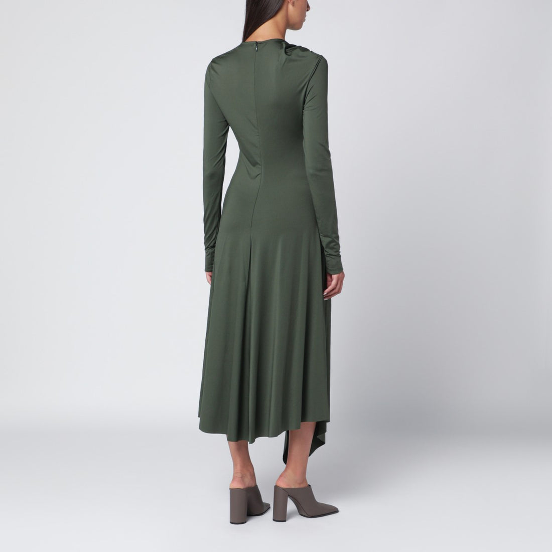 Victoria Beckham midi interlaced cut-out dress in oregano green