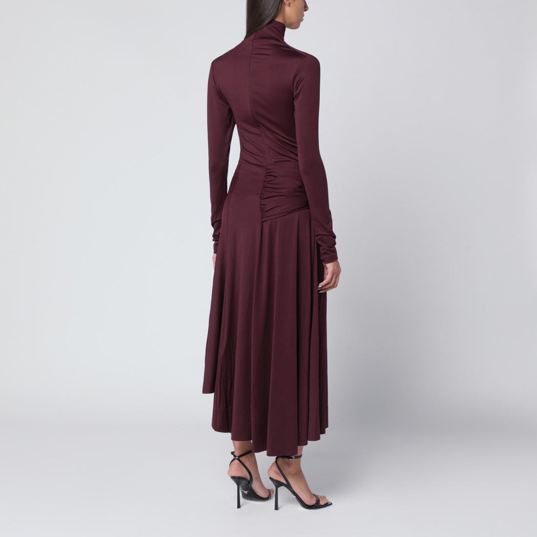Victoria Beckham midi dress with knotted interlace in burgundy