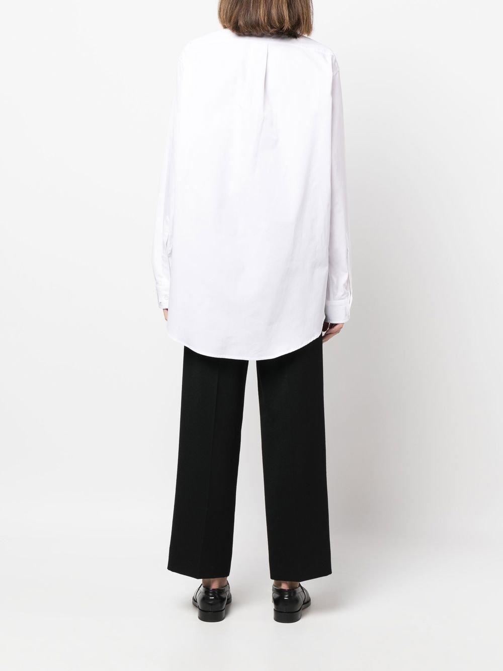 Maison Margiela Long Cotton Poplin Shirt in White White