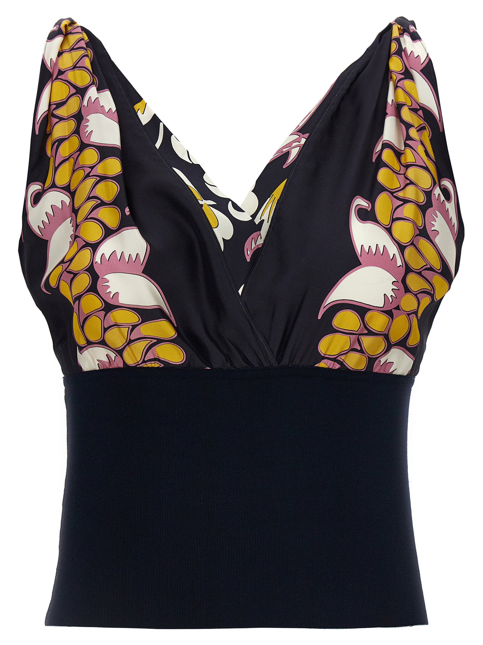 Tory Burch Printed Silk Top Black
