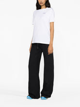 Off White Wide-Leg Piped Cotton Track Pants Black
