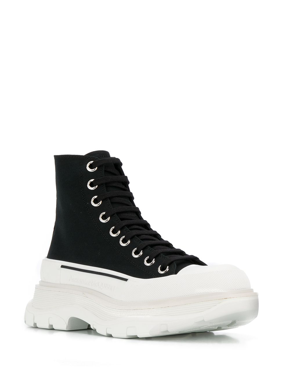 Alexander Mcqueen Tread Slick Chunky Lace-Up Platform Sneakers Black