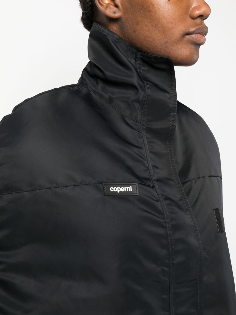 Coperni Logo-Patch Cape Bomber Jacket Black