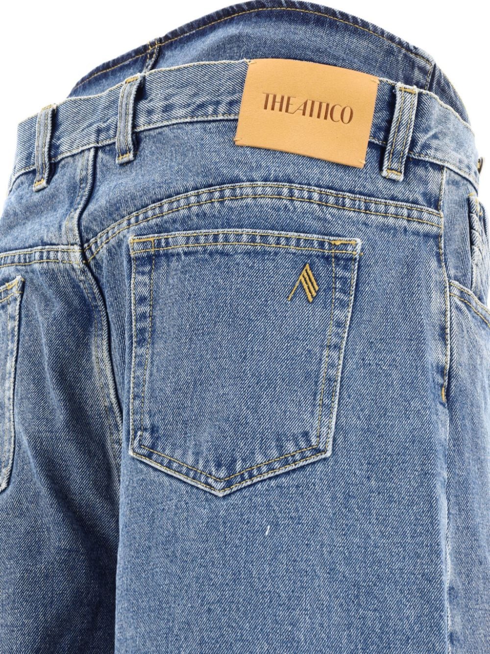 The Attico Straight-Leg Washed Denim Jeans Clear Blue