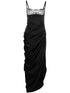 jacquemus la saudade floral-embroidered asymmetric tulle dress black black