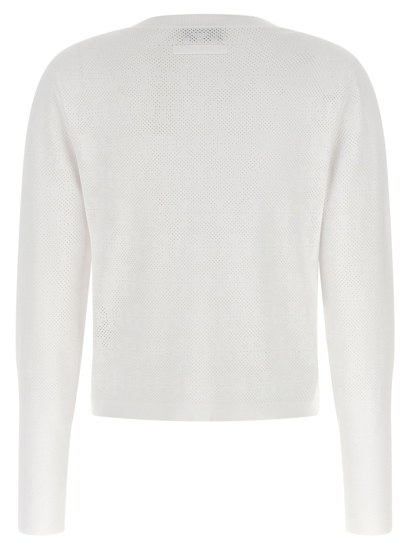 Tory Burch Pointelle Viscose Cardigan White