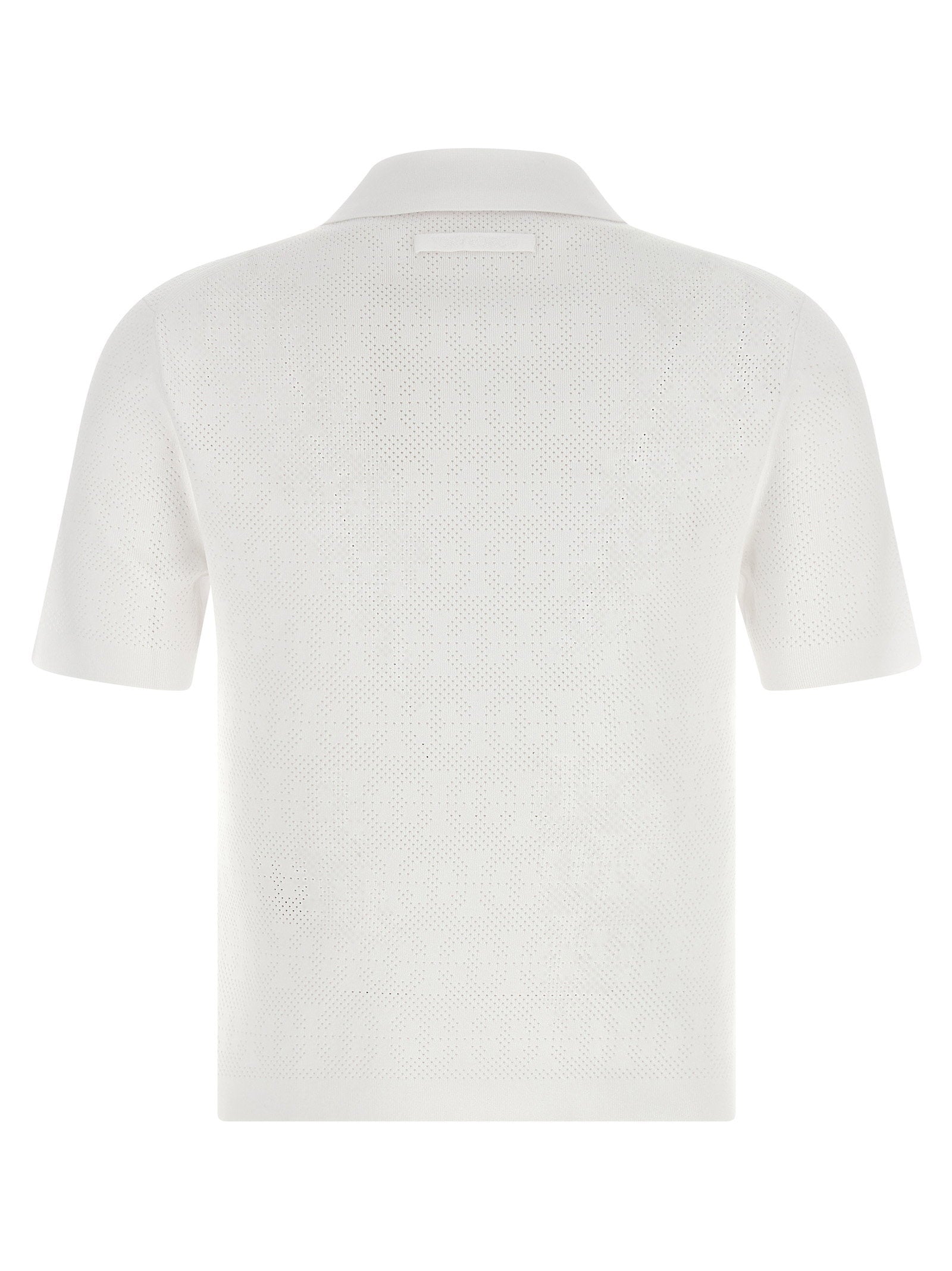Tory Burch Pointelle Viscose Polo Shirt White