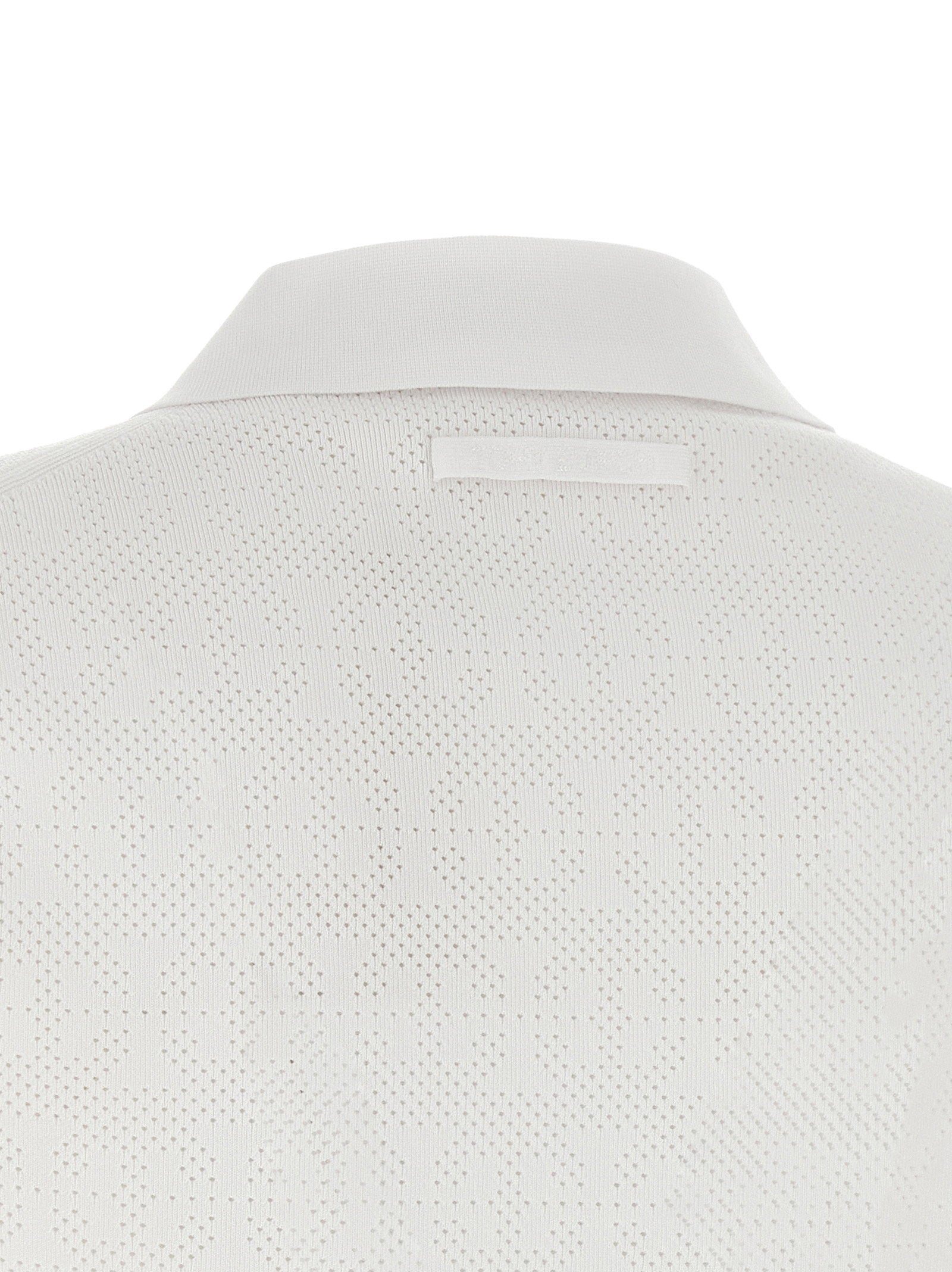 Tory Burch Pointelle Viscose Polo Shirt White
