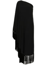 TALLER MARMO PRE One-shoulder Fringed Long Dress Black