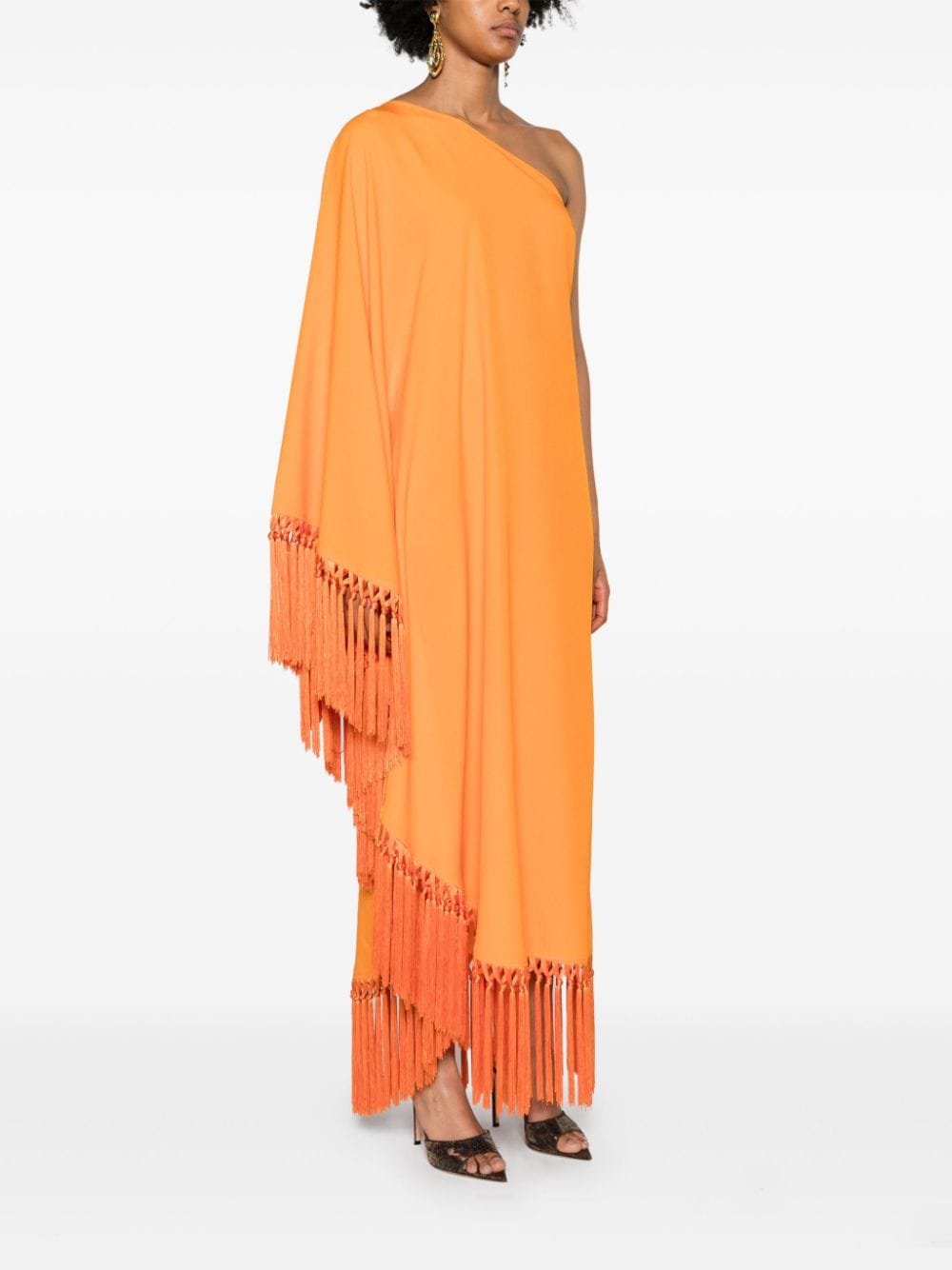 TALLER MARMO PRE Fringed Long Dress Orange